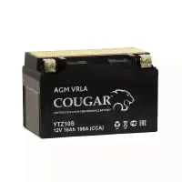 <strong>Аккумулятор</strong> мотоциклетный <strong>Cougar</strong> AGM YTZ10S 12V 10Ah залит и готов к применению