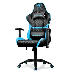 Игровое кресло COUGAR ARMOR One Sky Blue, экокожа, цвет черный/голубой